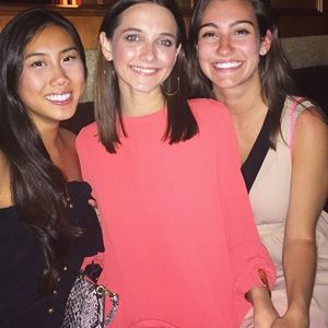 Orange Adelyn Pleated Long-Sleeve Dress XS